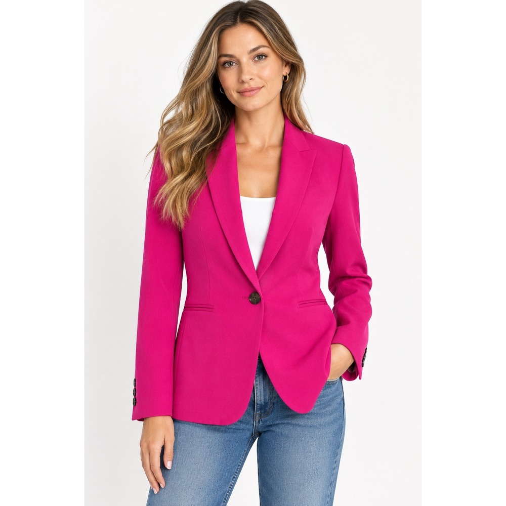 J Crew Blazer Parke Italian Stretch Wool Tollegno 1900 Hot Pink Size 6